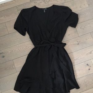 Aqua faux wrap dress